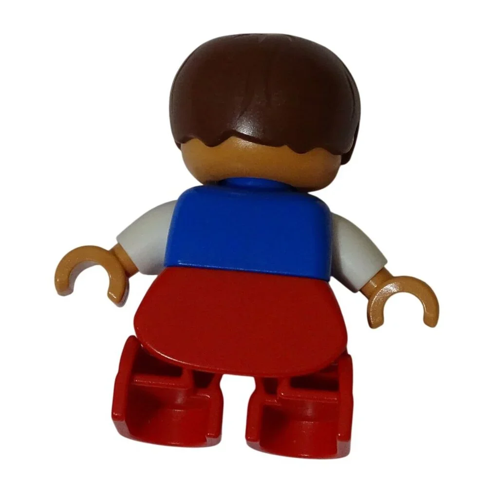 Lego Duplo Boy Mini Figure Red Pants Blue Shirt Car Graphic Number Train 10847